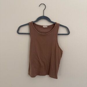 Heart & Hips Brown Ribbed Tank Top Size Small Casual Basic